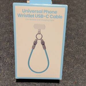 Universal Phone Blue Wristlet USB-C Cable